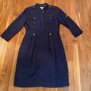 Burberry Brit Shirt Dress with Gold Buttons